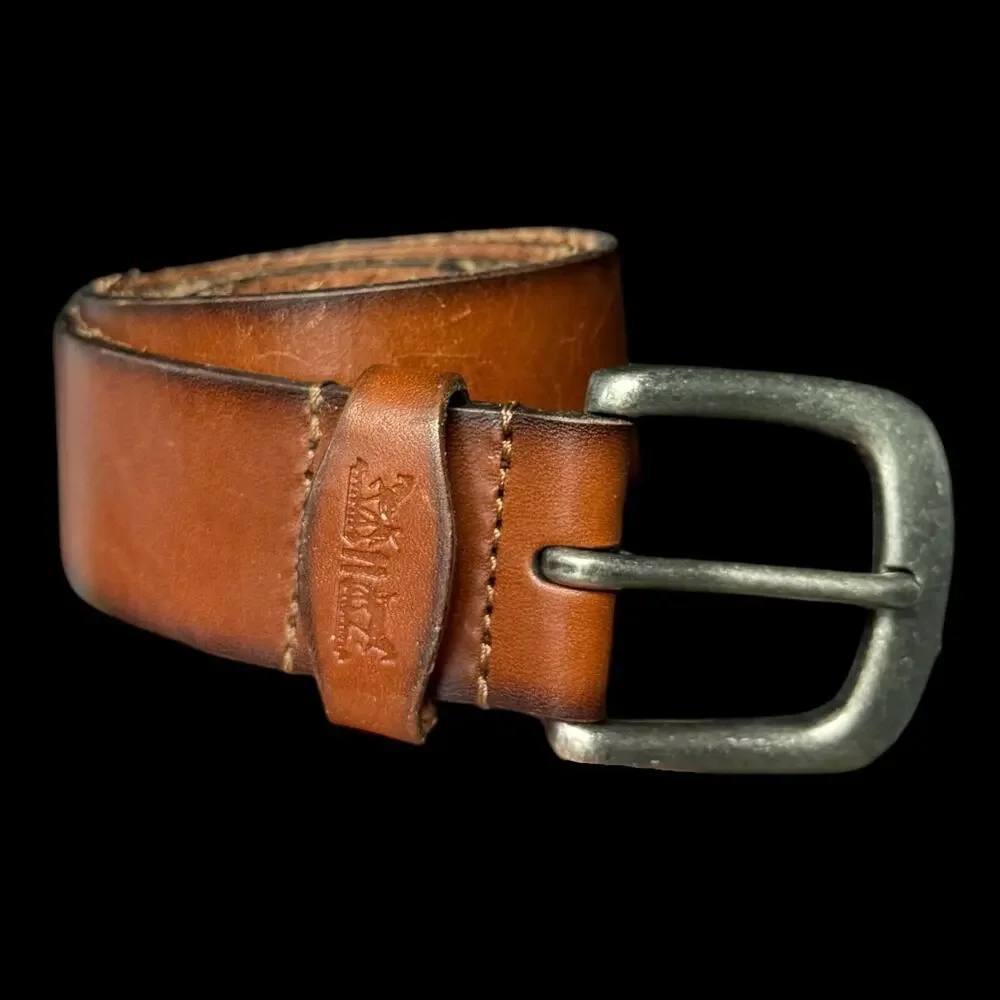 Levi's Men's Genuine Leather Belt Brown Size M 34-36 Silver Buckle